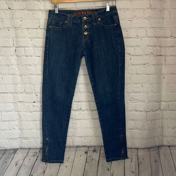 Nine Point Eight Skinny Cropped Jeans zip at ankle size 7 - Picture 1 of 6